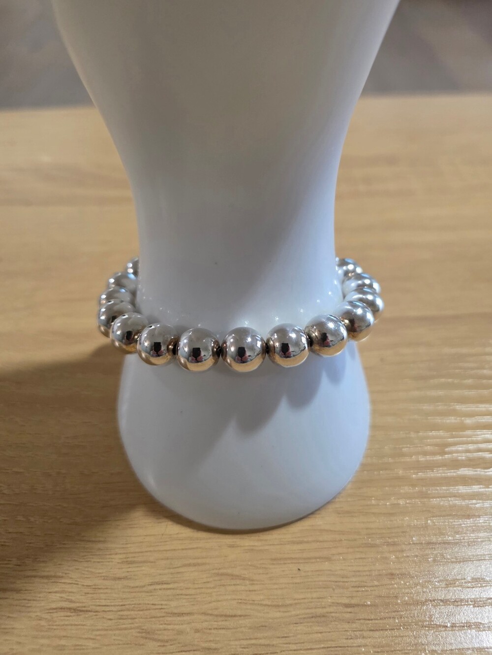 Sterling Silver Bead Bracelet - Silver